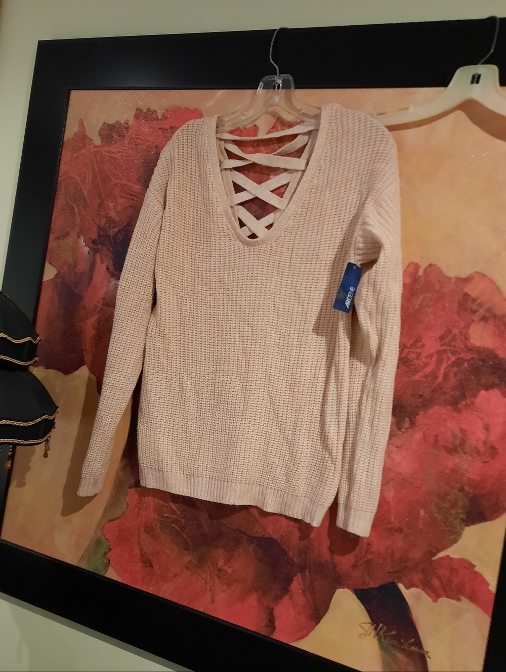 NWT SEXY LOW CUT LACE UP BACK SPRING SWEATER SIZE SMALL 😍